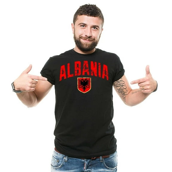 Mens Albania T-Shirt Albania Flag Shirt Albania National Albania Patriotic Tee Unisex S-5XL Hot Trending Shirt, Vintage Birthday Gift