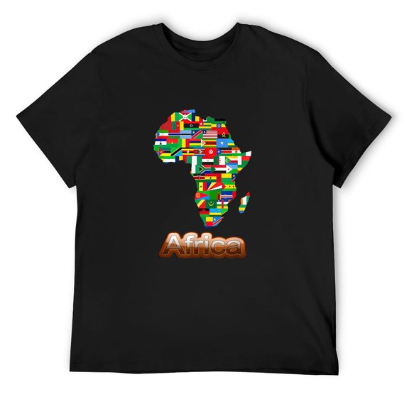Mens All African Countries In The Africa Map, Africa T-Shirt Black Large