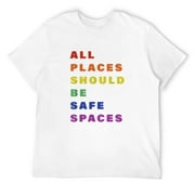 Mens All Place Should Be Safe Spaces Lgbt Gay Transgender Pride T-Shirt Black Small