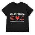 thumbnail image 1 of Mens All We Need Is Peace Love Music Symbols Sign T-Shirt Black, 1 of 5