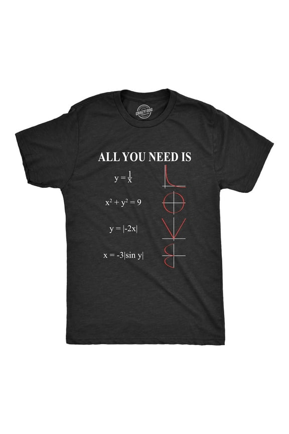 Mens All You Need Is Love Equation T Shirt Funny Nerdy Math Tee Graphic Tees