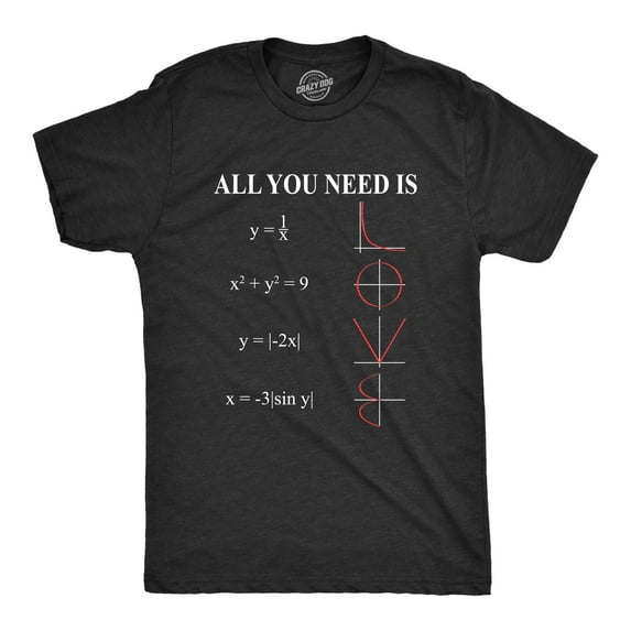 Mens All You Need Is Love Equation T Shirt Funny Nerdy Math Tee Graphic Tees