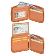 Mens All around zipper wallet with a flap by Leatherboss