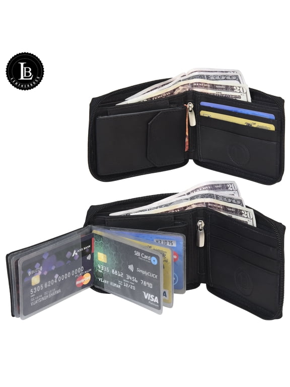 Outside ID Window Men's All Around Zipper Wallet