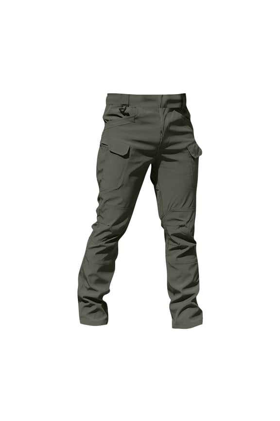 Mens All-season Cargo Pant Windproof Outdoor Work Pants With Multi-pocket Gray 3XL