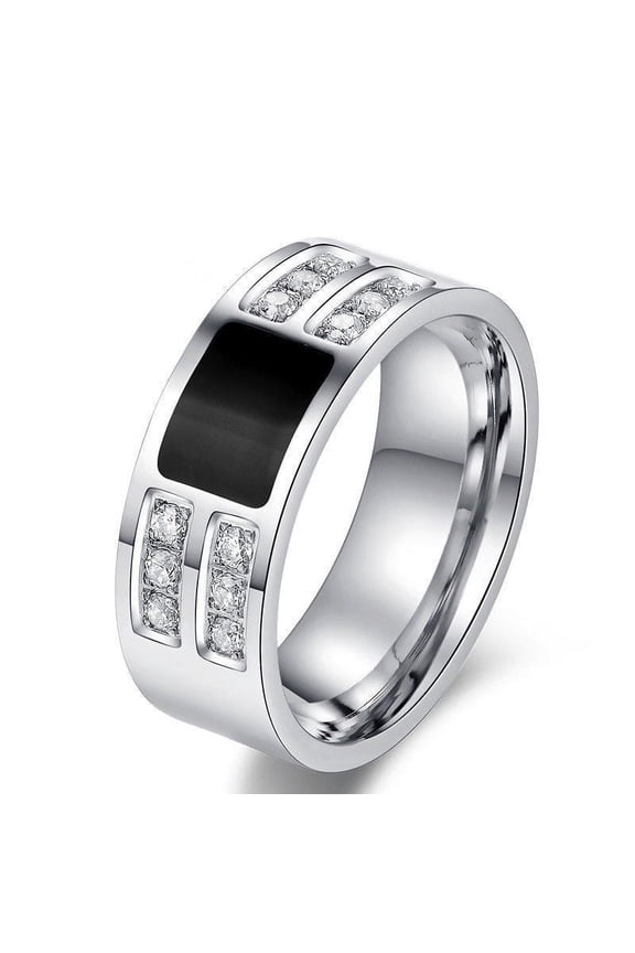 Men's Ring Alloy Band with Zircon Stone Trendy Fashion Jewelry Stylish Accessory for Men a Perfect Gift and Ideal for