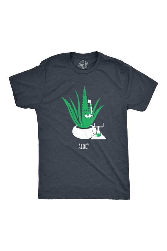 Mens Aloe Phone Call T Shirt Funny Sarcastic Plant Greeting Graphic Novelty Tee for Guys Graphic Tees