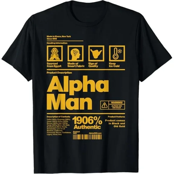 Mens Alpha African 1906 Fraternity Information Description T-Shirt S-5XL Birthday Gifts; For Men & Women