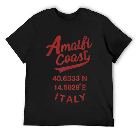Mens Amalfi Coast ITALY Italian Vintage Retro T-Shirt Black M