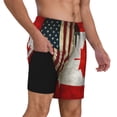 thumbnail image 1 of Mens America Canada Flag Swimming Trunks with Compression Liner Beach Quick Dry Swim Shorts, 1 of 6