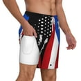 thumbnail image 1 of Mens America Puerto-Rico Flag Swimming Trunks with Compression Liner Beach Quick Dry Swim Shorts, 1 of 2