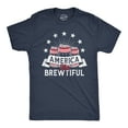 thumbnail image 1 of Mens America The Brewtiful T Shirt Funny Patriotic Drinking Beer Can Tee for Guys Graphic Tees, 1 of 9