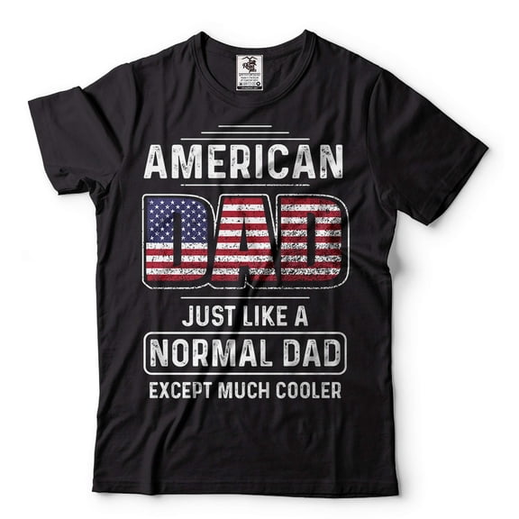 Mens American Dad Fathers Day Usa Flag T-Shirt