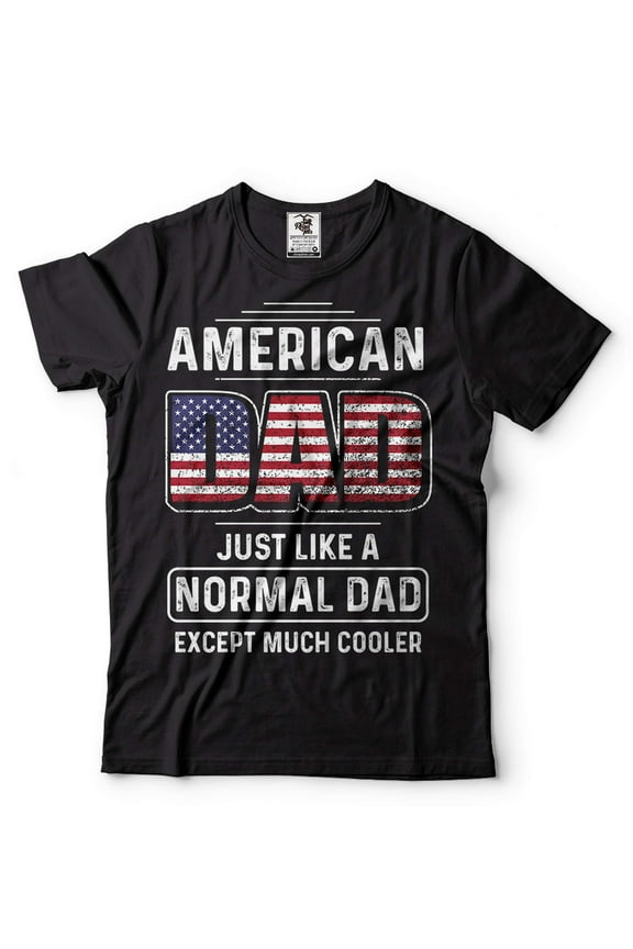 Mens American Dad T-shirt Dad Patriotic Shirt Father's Day USA Flag Shirt 4th Of July Shirt