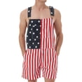 thumbnail image 1 of 250th Anniversary Mens American Flag Overalls Shorts Jumpsuit 4th of July Bib Coveralls(Red White Blue,XL), 1 of 9