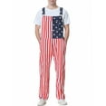 thumbnail image 1 of Mens American Flag Overalls USA Bibs Coveralls 4th of July Jumpsuit, 1 of 6