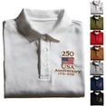 thumbnail image 1 of Mens American Flag Patriotic Polo Shirts 250 Anniversary USA Tops Collared Short Sleeve T-Shirt, 1 of 5