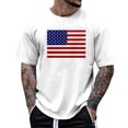 thumbnail image 1 of Mens American Flag Patriotic Tshirts Oversized Big & Tall July 4th Graphic Tees Funny 250th Anniversary Summer Tops White, 5XL, 1 of 4