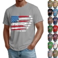 thumbnail image 1 of Mens American Flag Shirts 4th of July T-Shirt USA Flag Patriotic Short Sleeve Memorial Day Tops 1776-2026 Print Tees Gray 4XL, 1 of 5