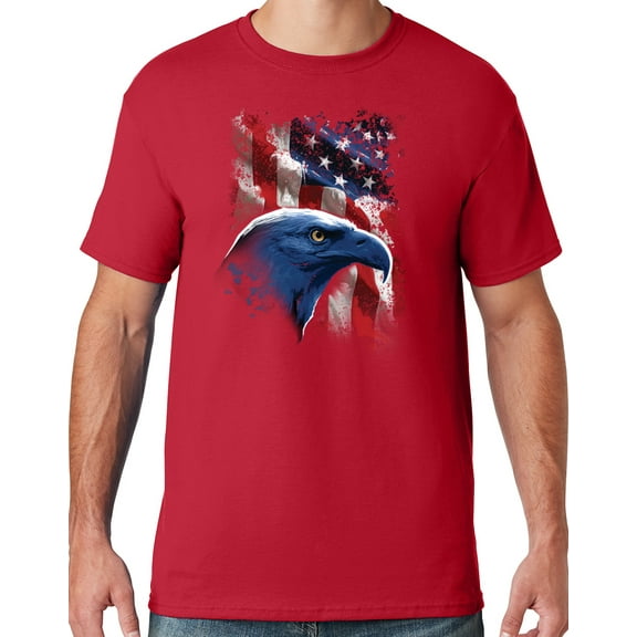 Mens American Icon Patriotic Eagle T-shirt, 3XL True Red