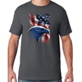 thumbnail image 1 of Mens American Icon Patriotic Eagle T-shirt, Medium Charcoal Grey, 1 of 2