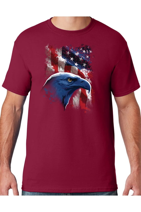 Mens American Icon Patriotic Eagle T-shirt, XL Cardinal Red