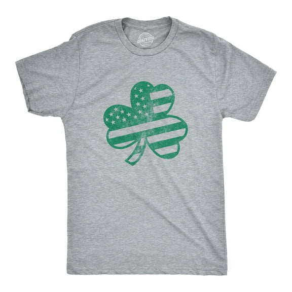 Mens American Shamrock FLAG T Shirt USA Cool Saint Patricks Day Clover Graphic Graphic Tees