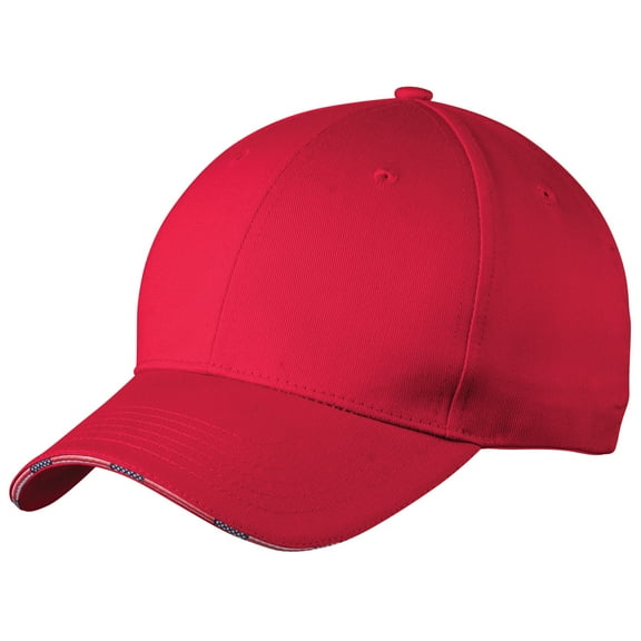 Mens Americana Flag Sandwich Cotton Cap Deep Red