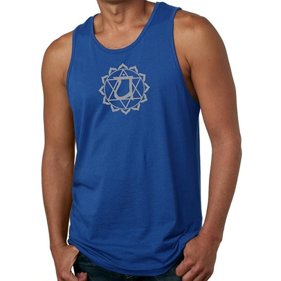 Mens Anahata Chakra Symbol Yoga Tank Top - Royal, Large