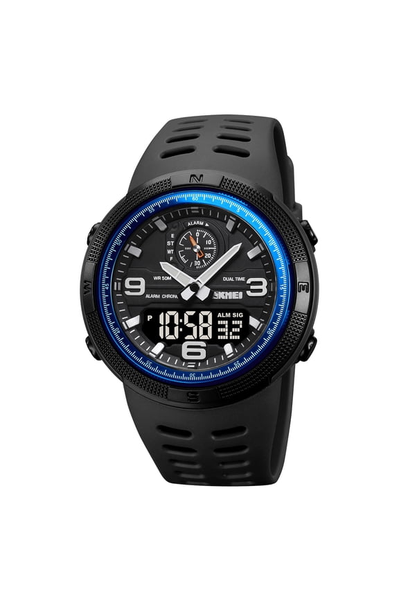 Mens Analog Digital LED 50M Waterproof Outdoor Sport Watch Military Multifunction Casual Dual Display 12H/24H Stopwatch Calendar Wrist Watch