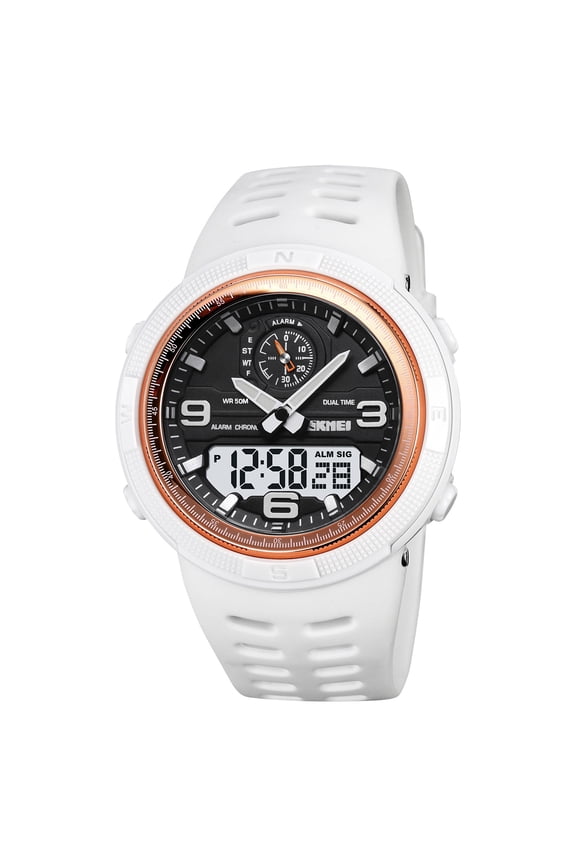 Mens Analog Digital LED 50M Waterproof Outdoor Sport Watch Military Multifunction Casual Dual Display 12H/24H Stopwatch Calendar Wrist Watch