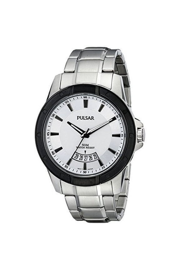 Mens Analog Stainless Watch - Silver Bracelet - White Dial - PS9275