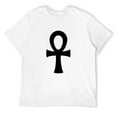 thumbnail image 1 of Mens Ankh White T Shirt 100% Cotton T-Shirt, White White 2X-Large, 1 of 5