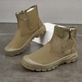 thumbnail image 1 of Mens Ankle Boots Canvas Round Toe Side Zip Boots Thick Cushioned Sole Comfort High‑Top Boots with Sturdy Outsole for Commuting Outdoor Activities, 1 of 9