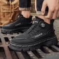 thumbnail image 1 of Mens Ankle Boots Lace‑Up Round Toe Soft‑Sole Comfort Short Boots with Rotating Shoelace Buckle Padded Inner Lining for Commute Hiking Daily Outdoor Casual Wear, 1 of 9