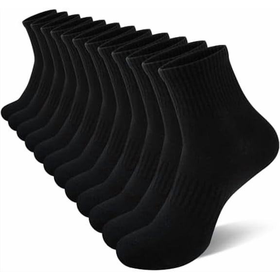 Mens Ankle Socks Cotton Quarter Thin Ankle High Mini Crew Socks for Men 6 Pairs