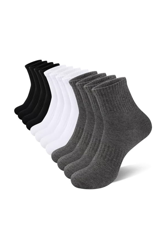 Mens Ankle Socks Cotton Quarter Thin Ankle High Mini Crew Socks for Men 6 Pairs