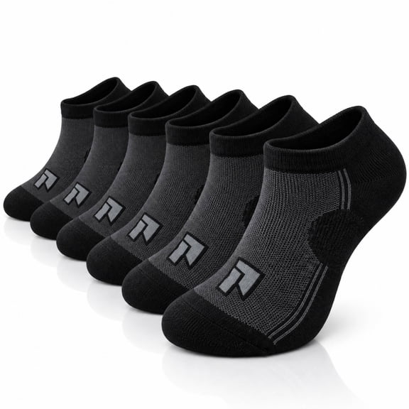 Mens Ankle Socks, Low Cut Breathable Athletic Running Socks for Men, 6 Pairs, Size Medium