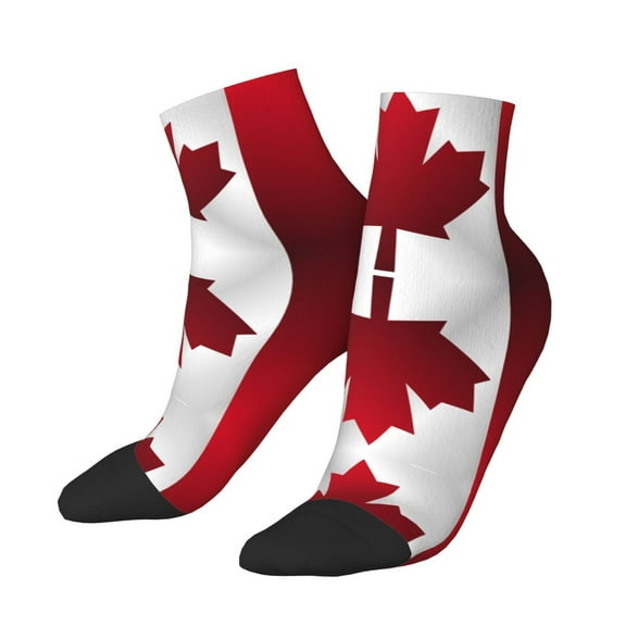 Mens Ankle Socks Womens Canada Flag Quarter Breathable Casual Socks