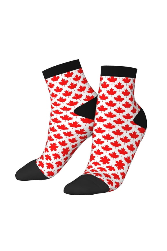 Mens Ankle Socks Womens Canada Maple Leaf Pattern Quarter Breathable Casual Socks