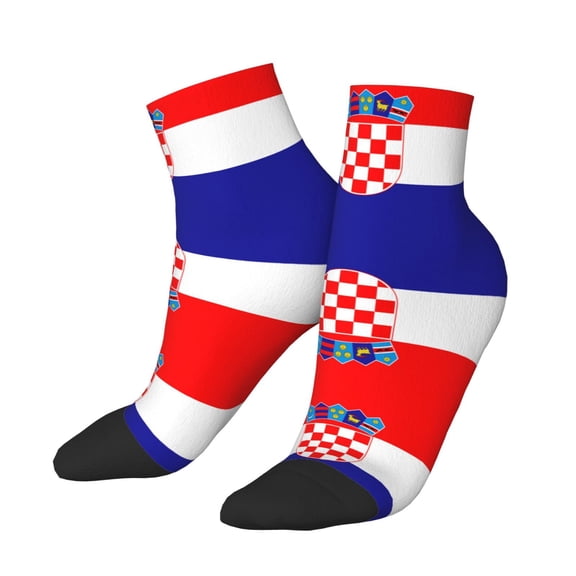 Mens Ankle Socks Womens Croatian Flag Quarter Breathable Casual Socks