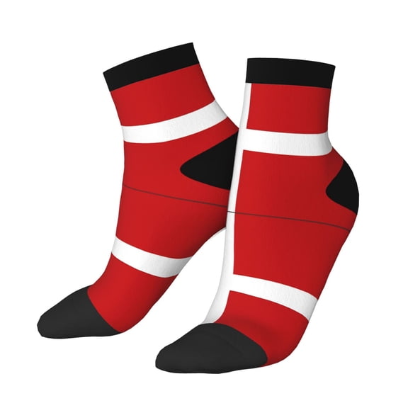 Mens Ankle Socks Womens Danish Flag Quarter Breathable Casual Socks