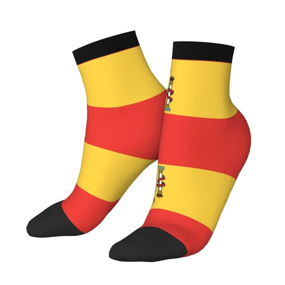 Mens Ankle Socks Womens Flag Of Spain Quarter Breathable Casual Socks