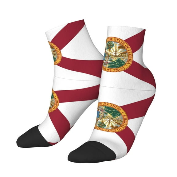 Mens Ankle Socks Womens Florida Flag Quarter Breathable Casual Socks