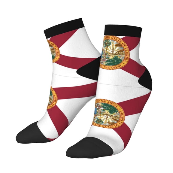 Mens Ankle Socks Womens Florida Flag Quarter Breathable Casual Socks