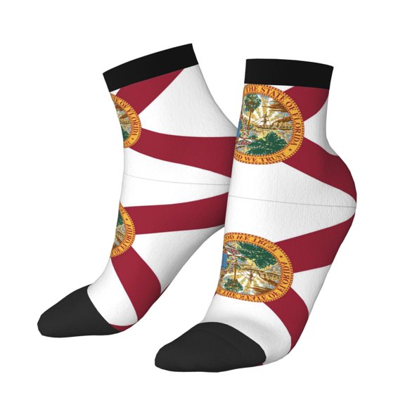 Mens Ankle Socks Womens Florida Flag Quarter Breathable Casual Socks