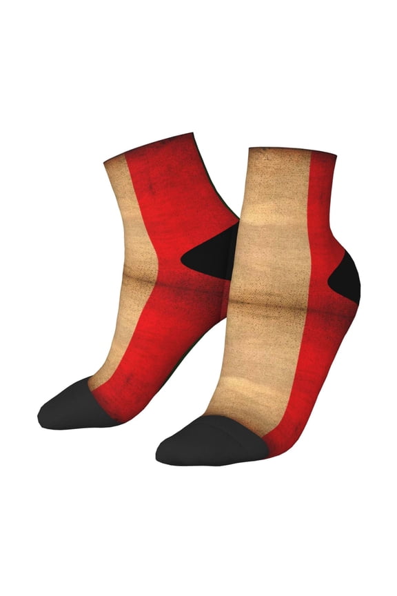 Mens Ankle Socks Womens Vintage Italian Flag Quarter Breathable Casual Socks