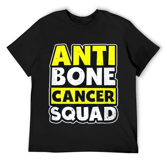 Mens Anti Bone Cancer Squad Design Bone Cancer T-Shirt Black