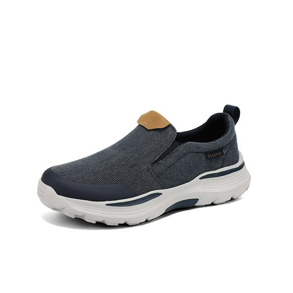 Mens Anti Slip Loafers Lightweight Breathable Casual Shoes Canvas Comfortable Walking Shoes Outdoor Driving Shoes Blue 9 US