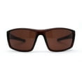 thumbnail image 1 of Mens Antiglare Driving Lens Wrap Around Sport Rectangular Plastic Sunglasses All Brown, 1 of 4